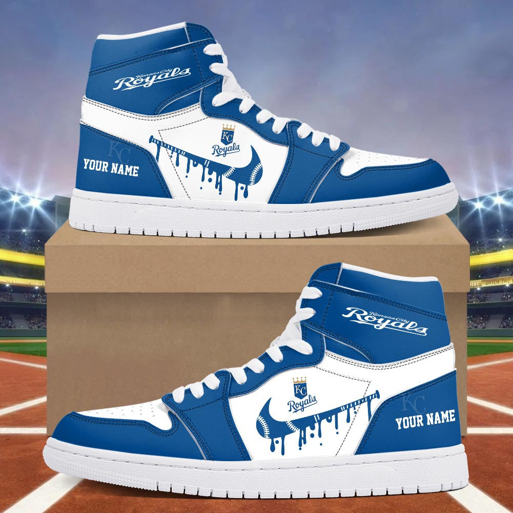 Footwearstorm Kansas City Royals AJ1 High Sneakers Shoes For Men And Women 300939