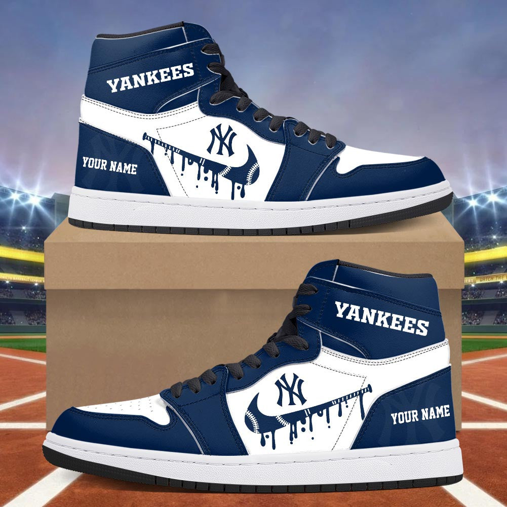 Footwearstorm New York Yankees AJ1 High Sneakers Shoes For Men And Women 300940