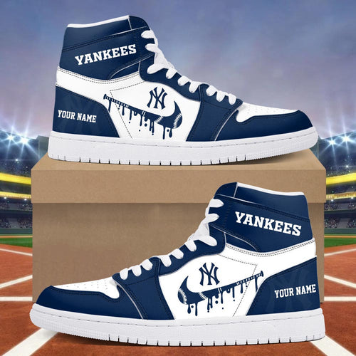 Footwearstorm New York Yankees AJ1 High Sneakers Shoes For Men And Women 300940
