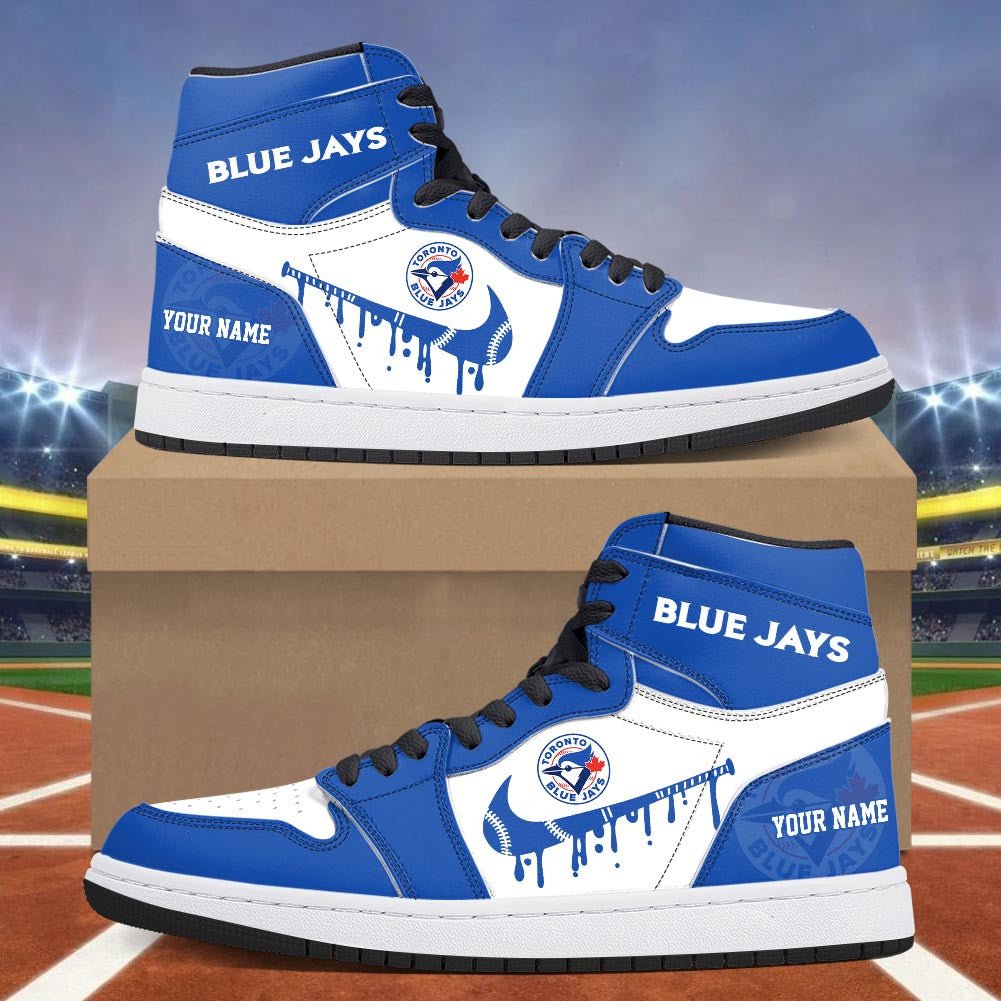 Footwearstorm Toronto Blue Jays AJ1 High Sneakers Shoes For Men And Women 300938