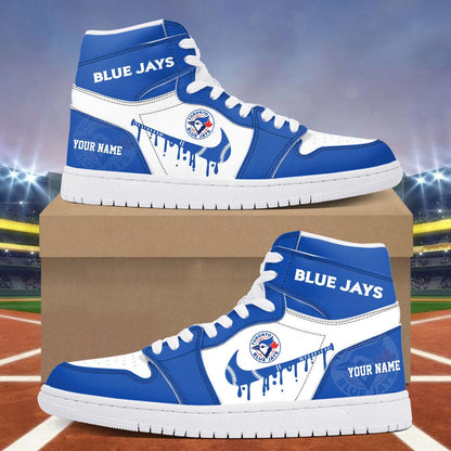 Footwearstorm Toronto Blue Jays AJ1 High Sneakers Shoes For Men And Women 300938