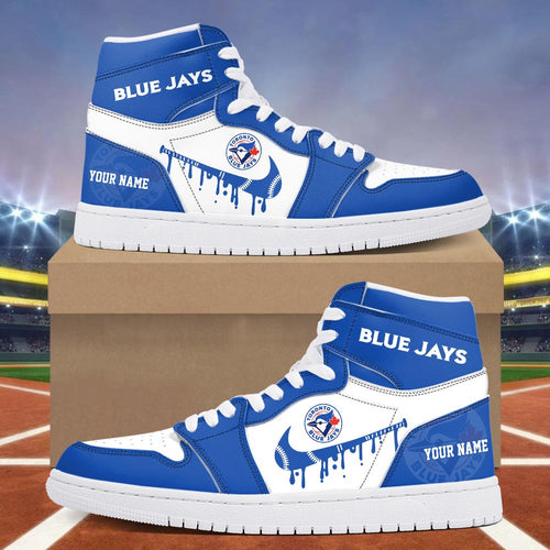 Footwearstorm Toronto Blue Jays AJ1 High Sneakers Shoes For Men And Women 300938