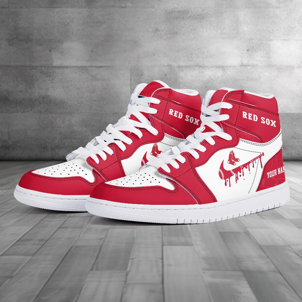 Footwearstorm Boston Red Sox AJ1 High Sneakers Shoes For Men And Women 300936