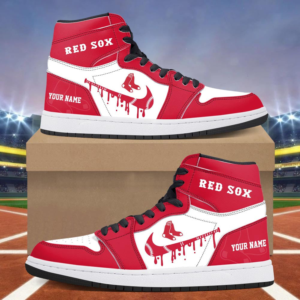 Footwearstorm Boston Red Sox AJ1 High Sneakers Shoes For Men And Women 300936