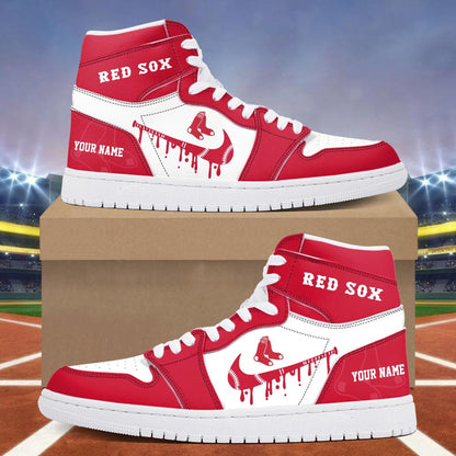 Footwearstorm Boston Red Sox AJ1 High Sneakers Shoes For Men And Women 300936