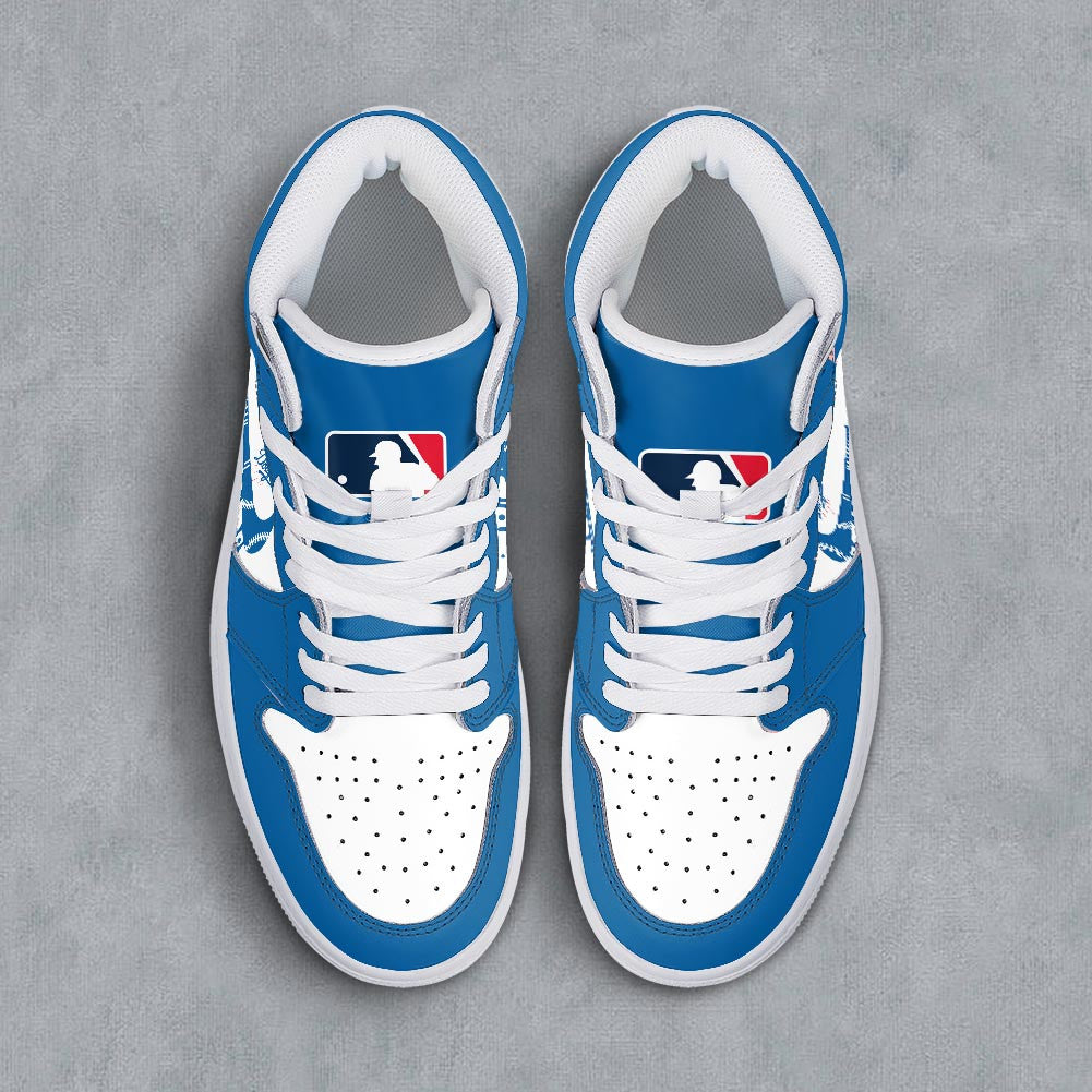 Footwearstorm Los Angeles Dodgers AJ1 High Sneakers Shoes For Men And Women 300933