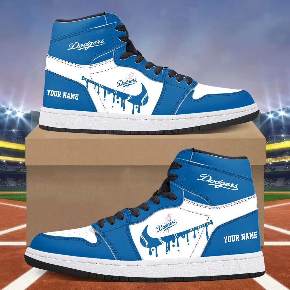 Footwearstorm Los Angeles Dodgers AJ1 High Sneakers Shoes For Men And Women 300933