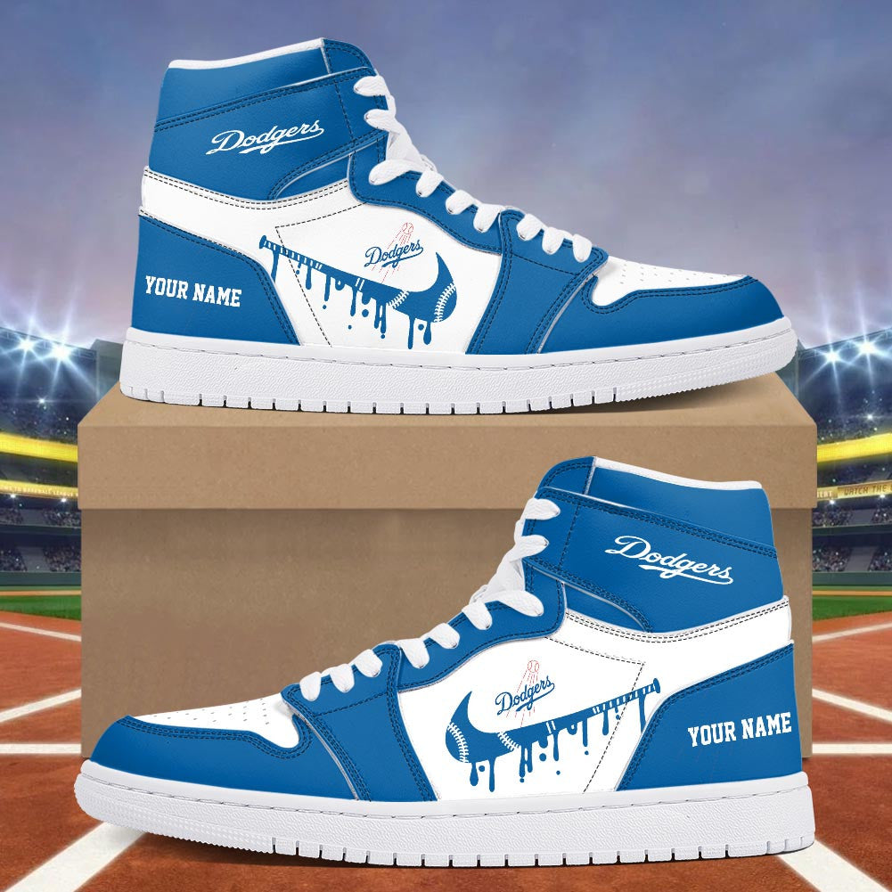 Footwearstorm Los Angeles Dodgers AJ1 High Sneakers Shoes For Men And Women 300933