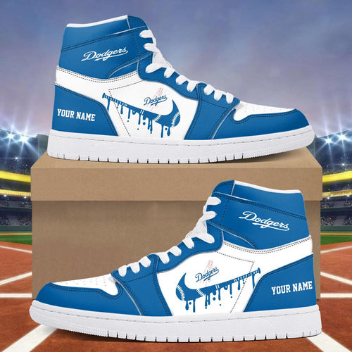 Footwearstorm Los Angeles Dodgers AJ1 High Sneakers Shoes For Men And Women 300933