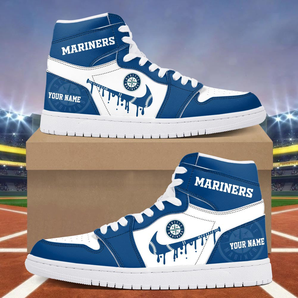 Footwearstorm Seattle Mariners AJ1 High Sneakers Shoes For Men And Women 300956