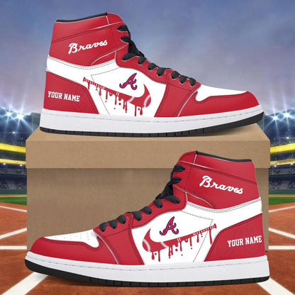 Footwearstorm Atlanta Braves AJ1 High Sneakers Shoes For Men And Women 300950