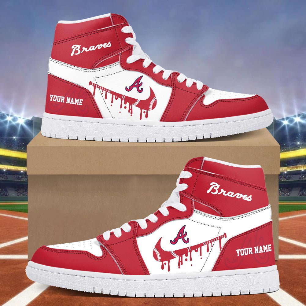 Footwearstorm Atlanta Braves AJ1 High Sneakers Shoes For Men And Women 300950