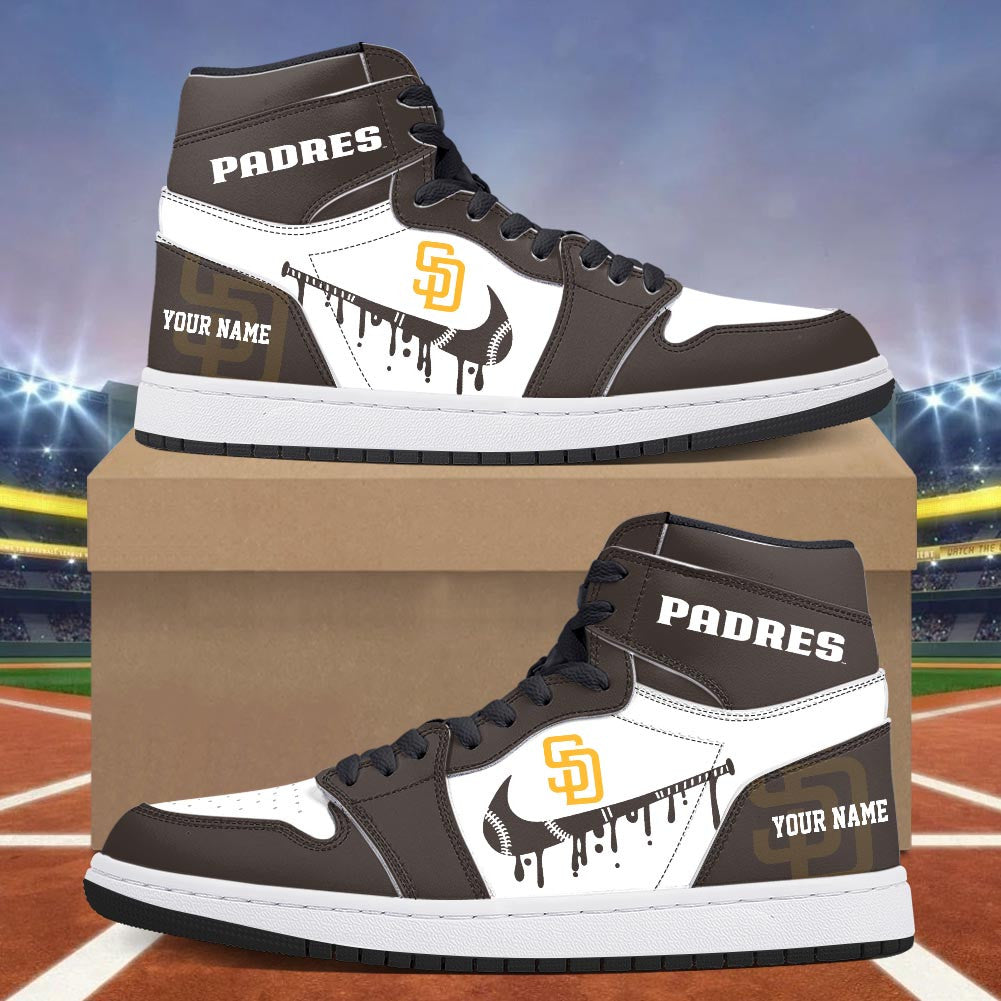 Footwearstorm San Diego Padres AJ1 High Sneakers Shoes For Men And Women 300948