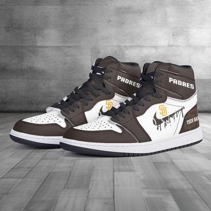 Footwearstorm San Diego Padres AJ1 High Sneakers Shoes For Men And Women 300948