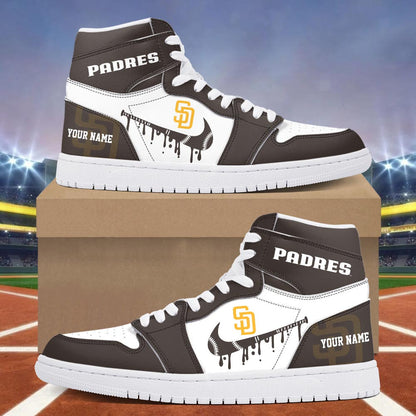 Footwearstorm San Diego Padres AJ1 High Sneakers Shoes For Men And Women 300948