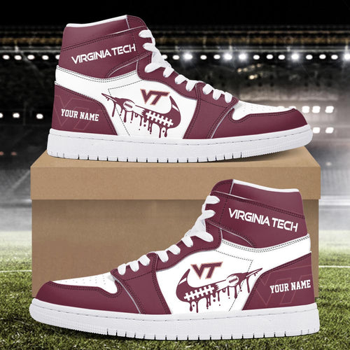 Footwearstorm Virginia Tech Hokies AJ1 High Sneakers Shoes For Men And Women 3009292
