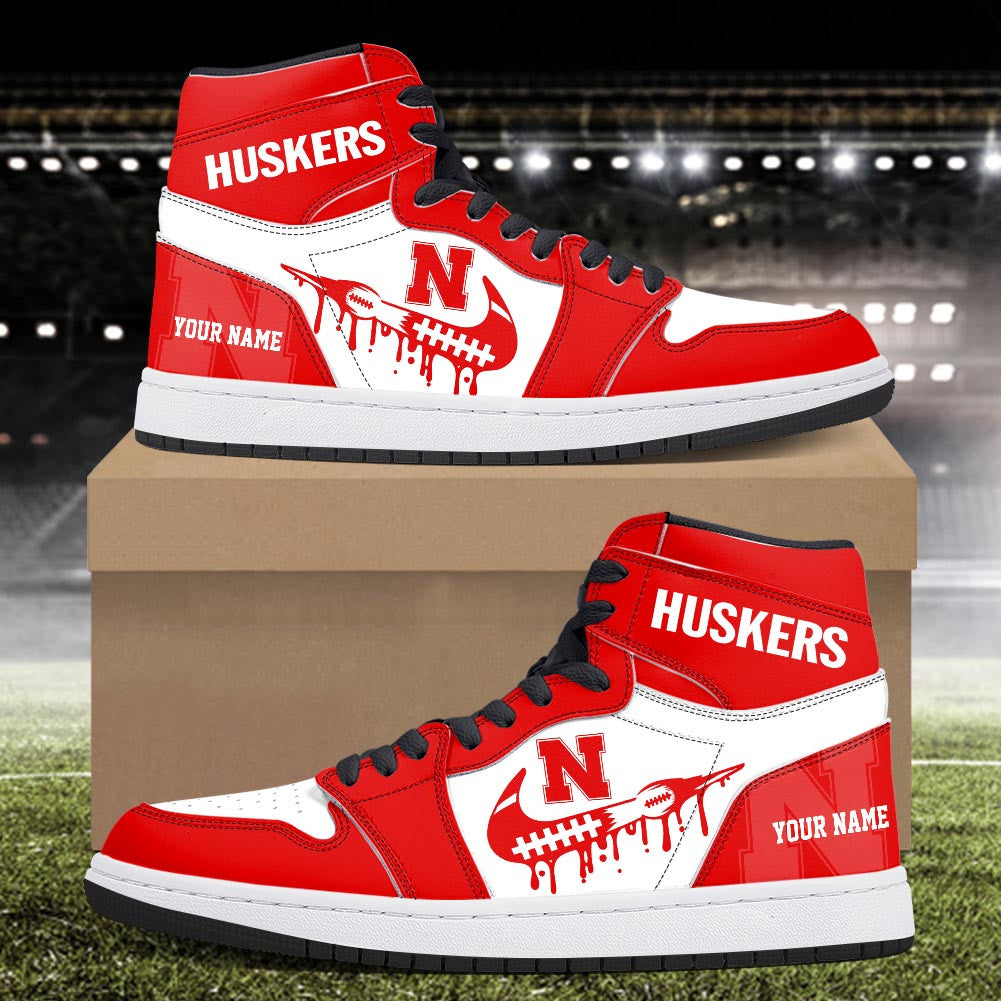 Footwearstorm Nebraska Cornhuskers AJ1 High Sneakers Shoes For Men And Women 3009300