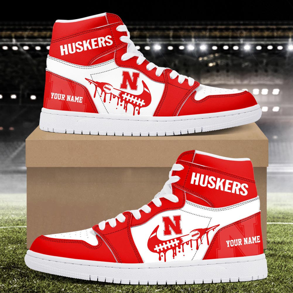 Footwearstorm Nebraska Cornhuskers AJ1 High Sneakers Shoes For Men And Women 3009300
