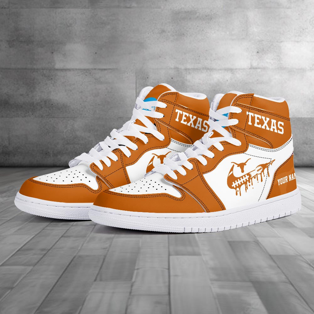 Footwearstorm Texas Longhorns AJ1 High Sneakers Shoes For Men And Women 3009297