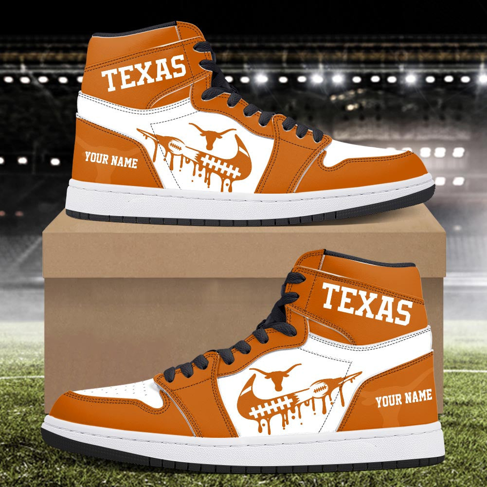 Footwearstorm Texas Longhorns AJ1 High Sneakers Shoes For Men And Women 3009297