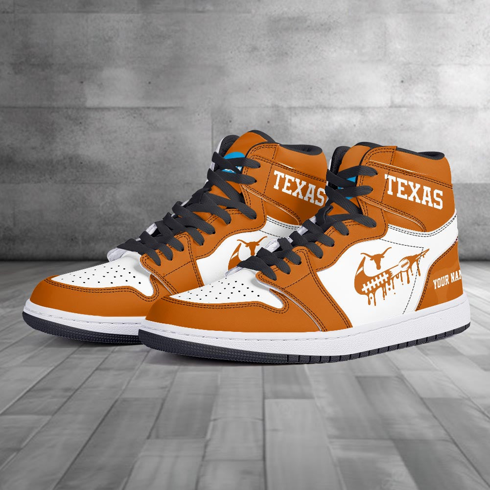 Footwearstorm Texas Longhorns AJ1 High Sneakers Shoes For Men And Women 3009297