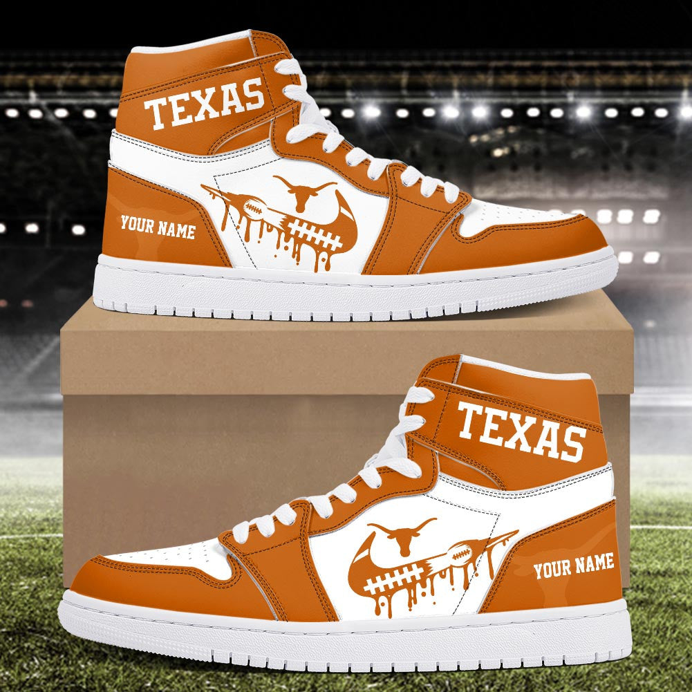Footwearstorm Texas Longhorns AJ1 High Sneakers Shoes For Men And Women 3009297