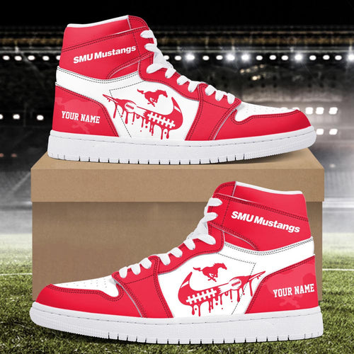 Footwearstorm SMU Mustangs AJ1 High Sneakers Shoes For Men And Women 3009295
