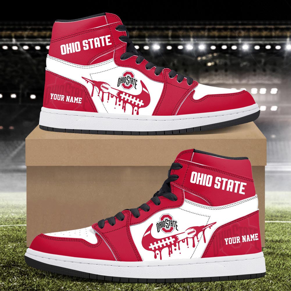 Footwearstorm Ohio State Buckeyes AJ1 High Sneakers Shoes For Men And Women 3009290