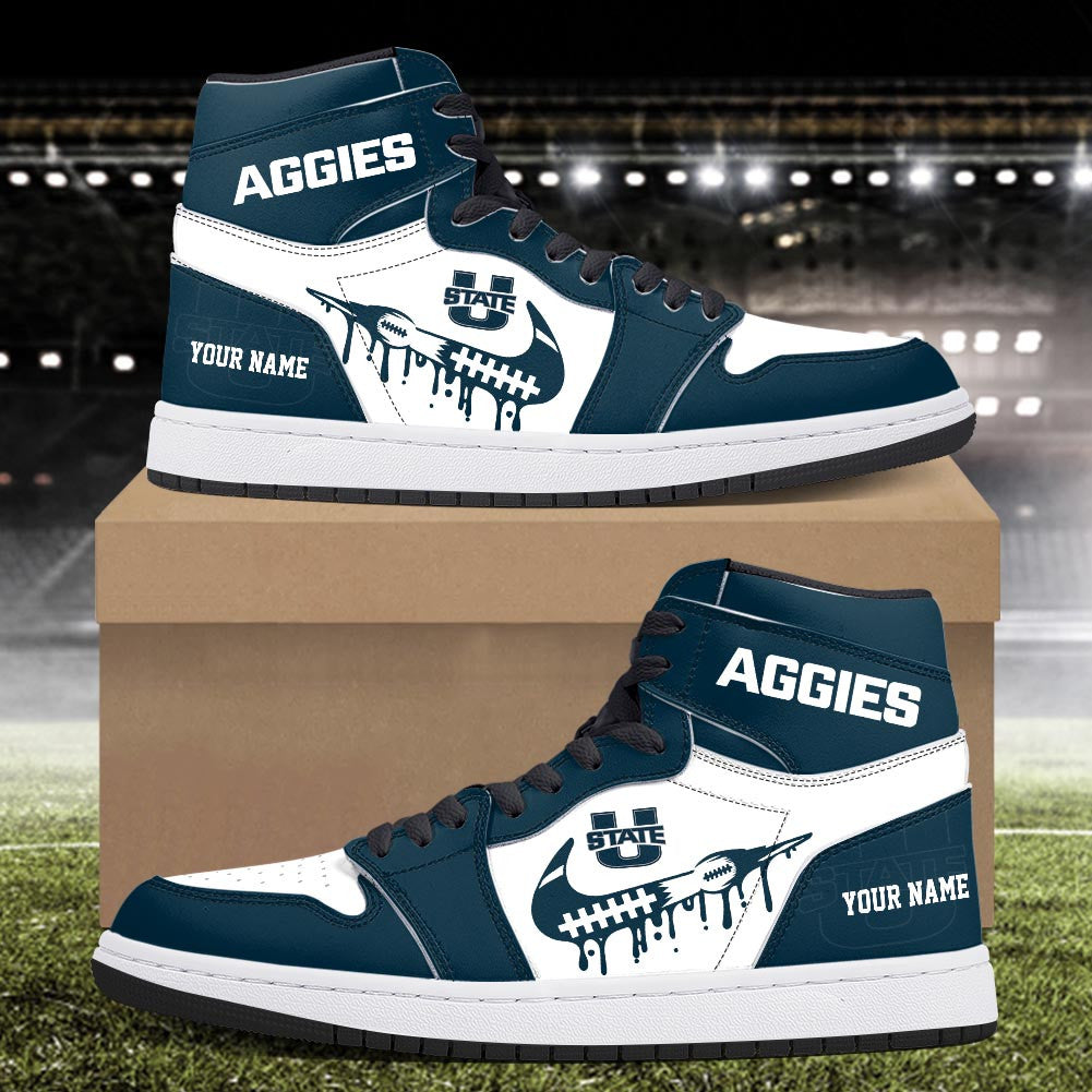 Footwearstorm Utah State Aggies AJ1 High Sneakers Shoes For Men And Women 3009288