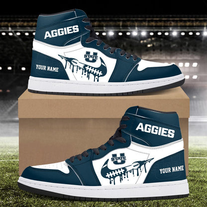 Footwearstorm Utah State Aggies AJ1 High Sneakers Shoes For Men And Women 3009288