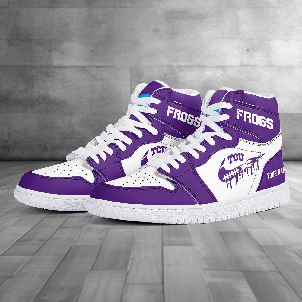 Footwearstorm TCU Horned Frogs AJ1 High Sneakers Shoes For Men And Women 3009279