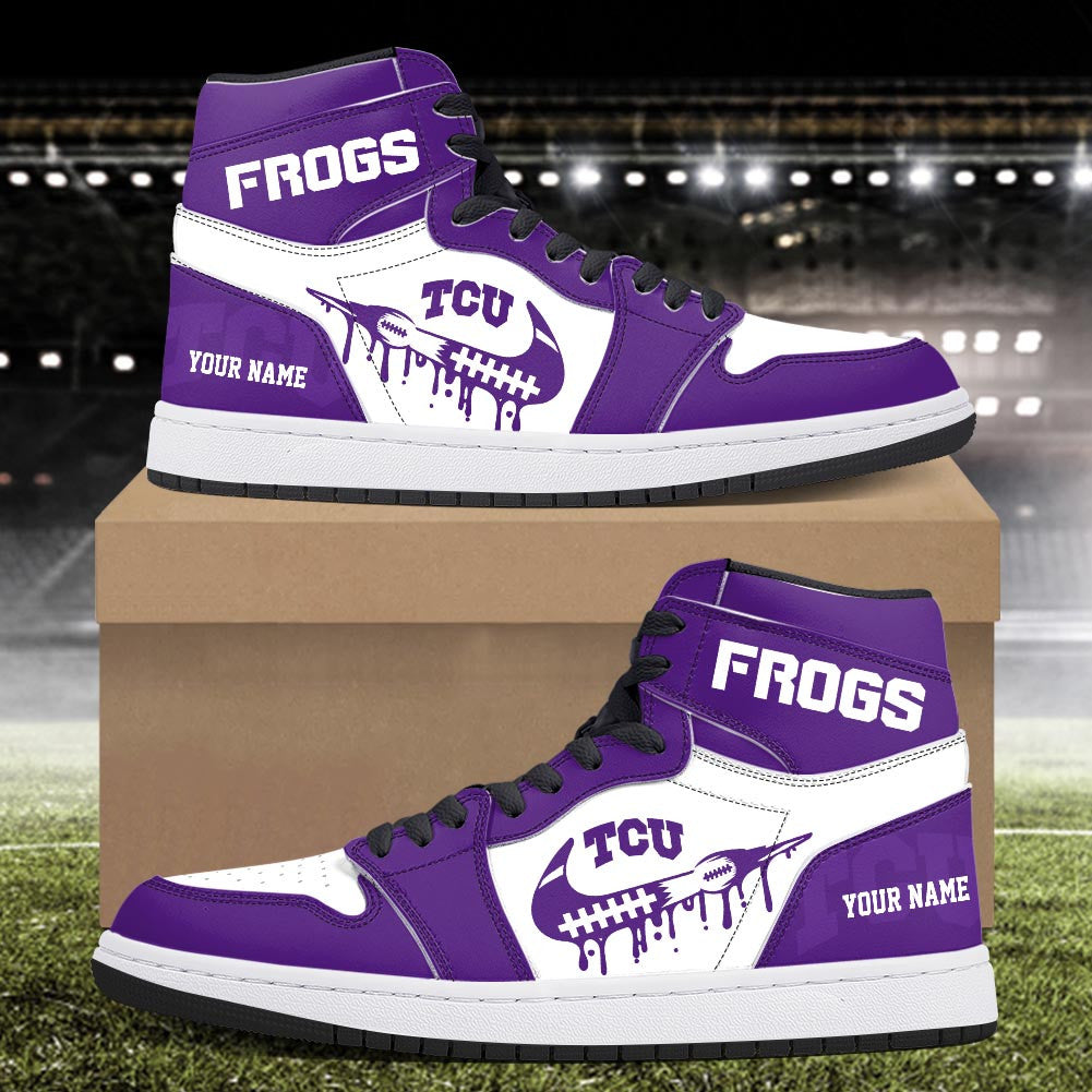 Footwearstorm TCU Horned Frogs AJ1 High Sneakers Shoes For Men And Women 3009279