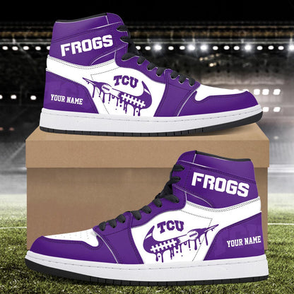 Footwearstorm TCU Horned Frogs AJ1 High Sneakers Shoes For Men And Women 3009279
