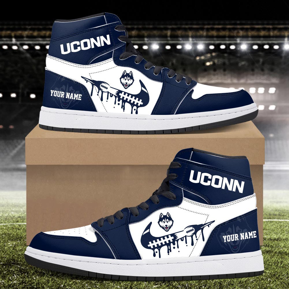Footwearstorm Uconn Huskies AJ1 High Sneakers Shoes For Men And Women 3009274