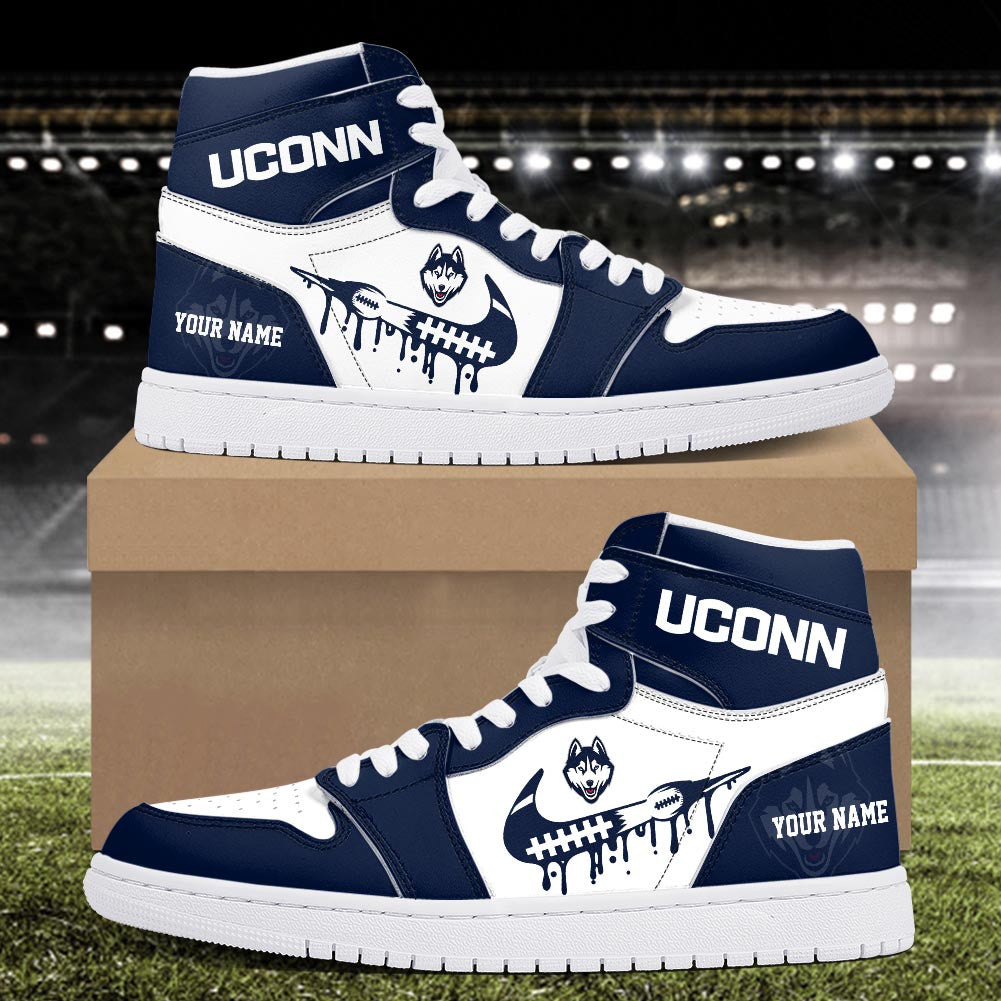 Footwearstorm Uconn Huskies AJ1 High Sneakers Shoes For Men And Women 3009274