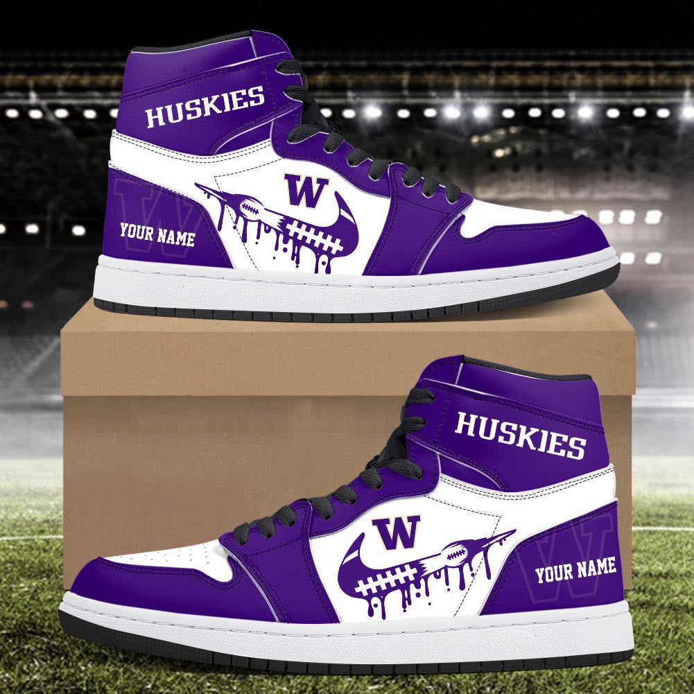 Footwearstorm Washington Huskies AJ1 High Sneakers Shoes For Men And Women 3009246