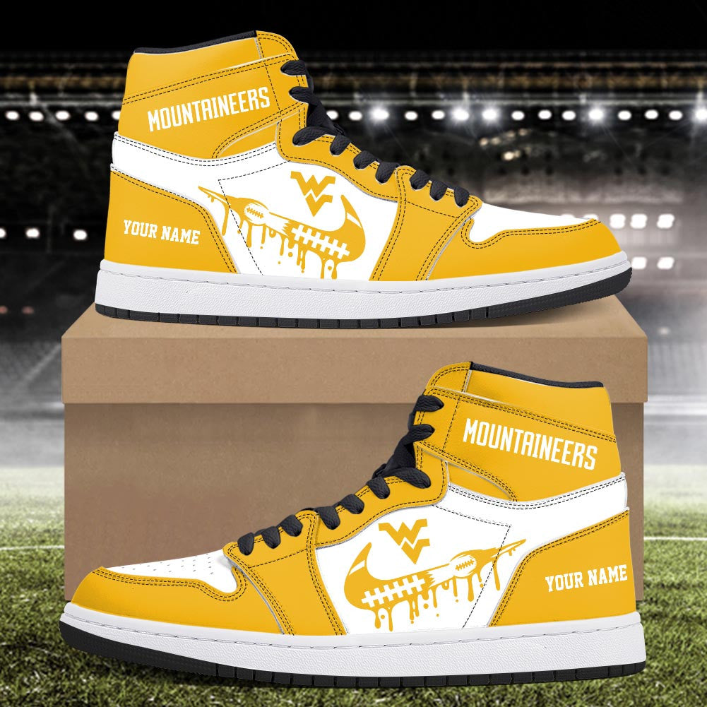 Footwearstorm West Virginia Mountaineers AJ1 High Sneakers Shoes For Men And Women 3009234