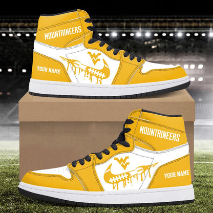 Footwearstorm West Virginia Mountaineers AJ1 High Sneakers Shoes For Men And Women 3009234