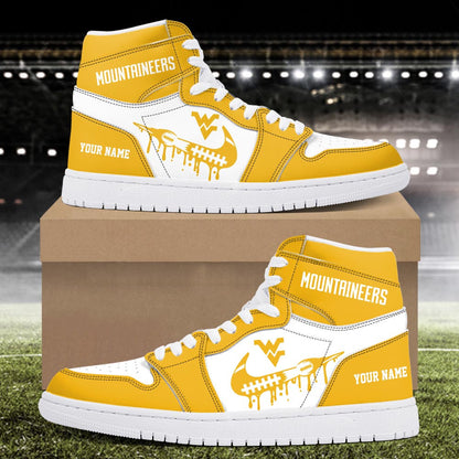 Footwearstorm West Virginia Mountaineers AJ1 High Sneakers Shoes For Men And Women 3009234
