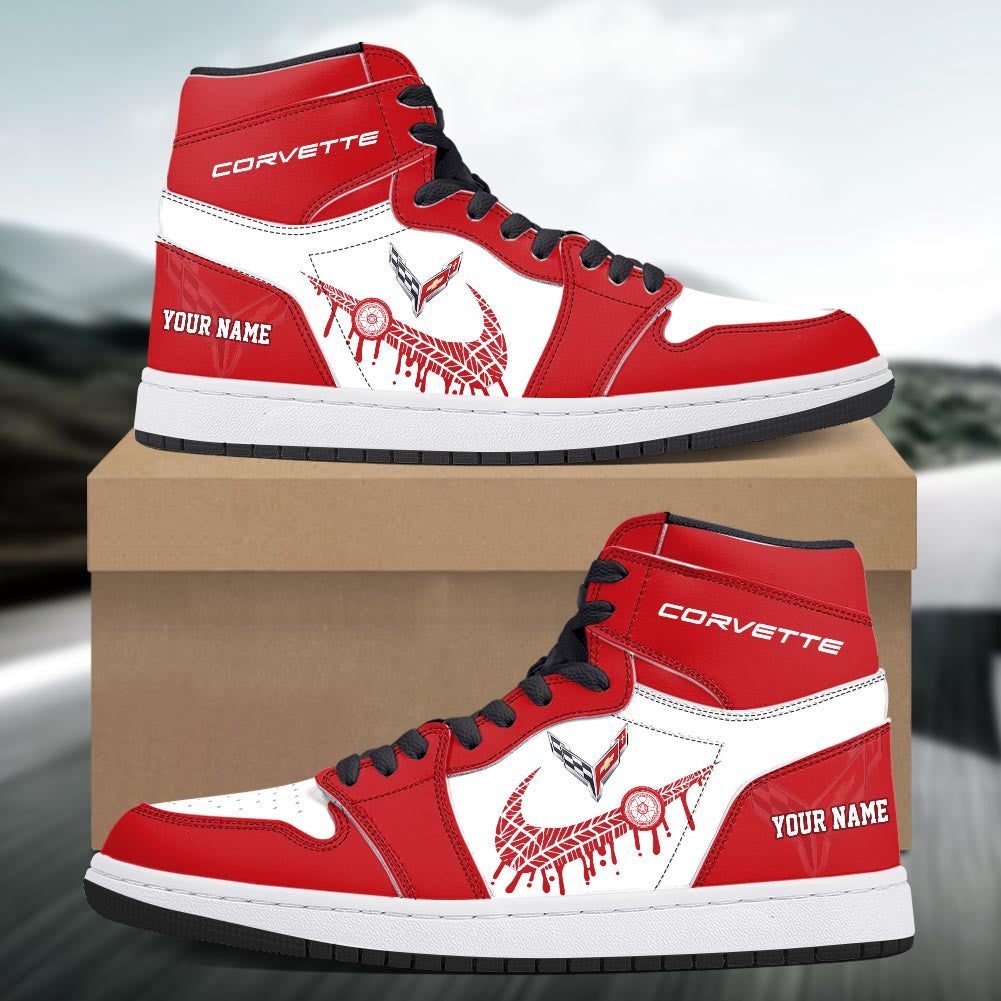 Footwearstorm Chevrolet Corvette AJ1 High Sneakers Shoes For Men And Women 3009222