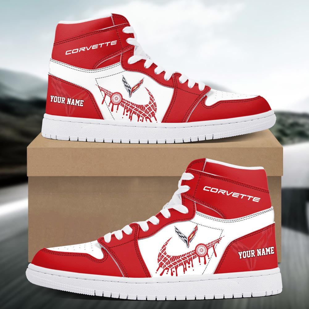 Footwearstorm Chevrolet Corvette AJ1 High Sneakers Shoes For Men And Women 3009222