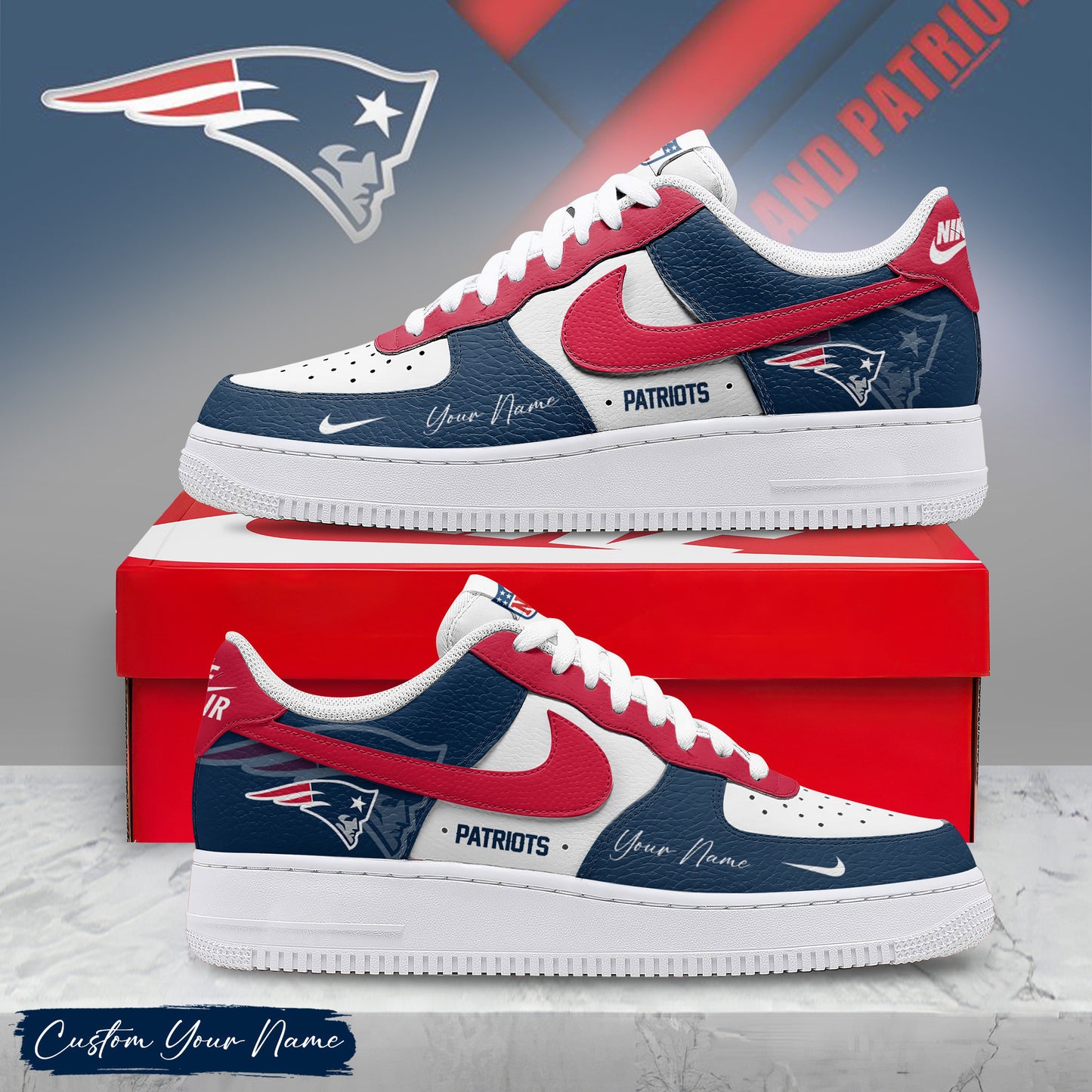 Footwearstorm New England Patriots Low-Top Sneakers Shoes For Men And Women 2808312