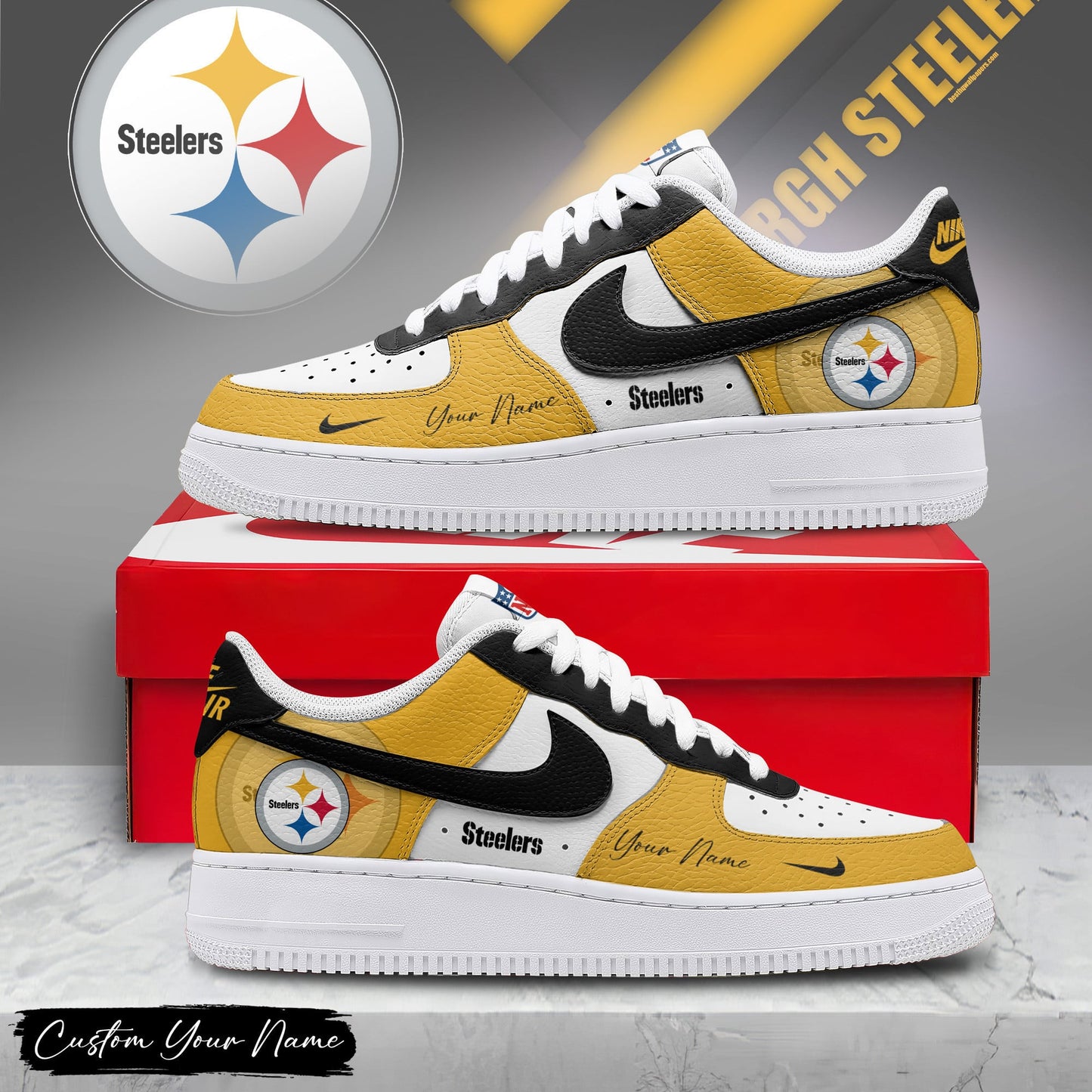 Footwearstorm Pittsburgh Steelers Low-Top Sneakers Shoes For Men And Women 2808300