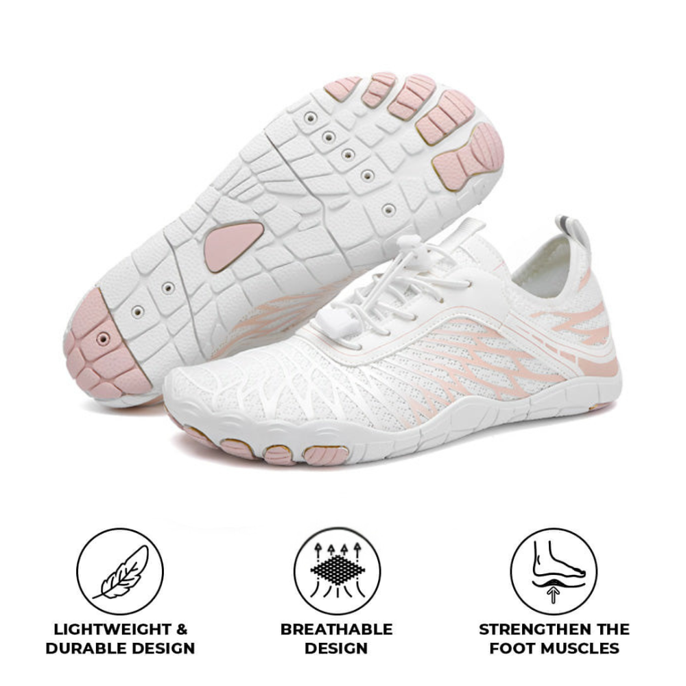 Lorax Pro Healthy &amp; Non-Slip barefoot Orthotic Shoes - White Pink