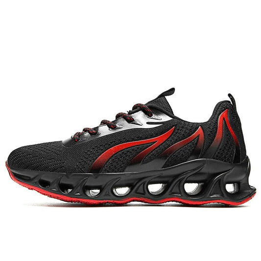 Men Orthopedic Shoes Walking Running Shoes - Black Red