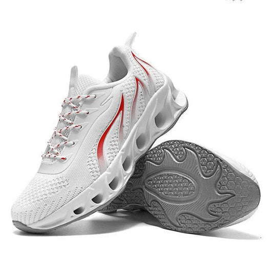 Men Orthopedic Shoes Walking Running Shoes - White Red