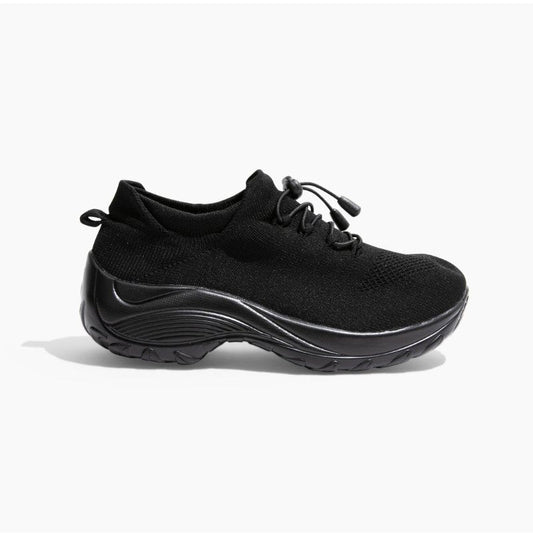 Non-Slip Healthcare Worker Stretch Cushion Orthotic Shoes - Midnight Black