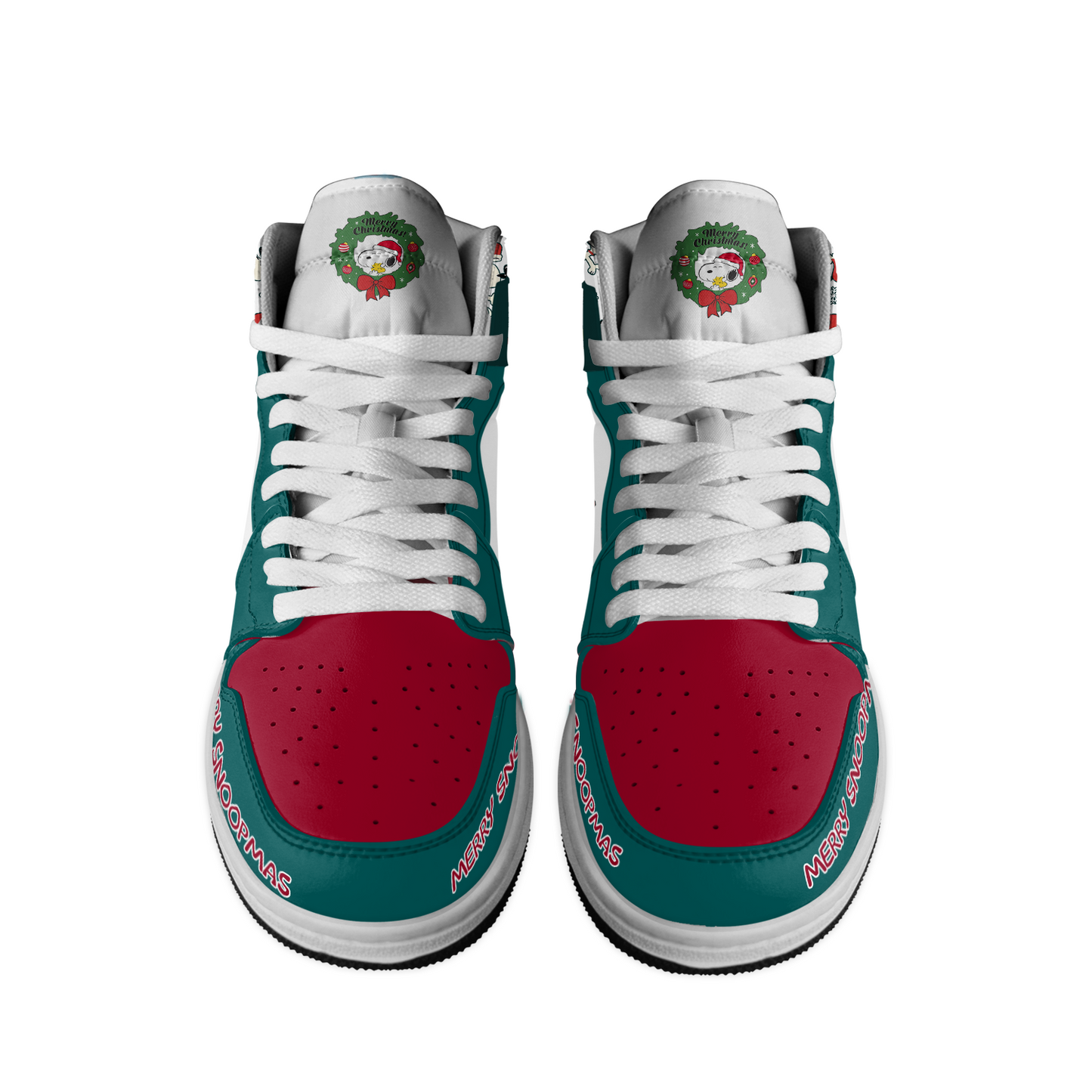 Footwearstorm Snoopy x Christmas AJ1 High Sneakers Shoes For Men And Women 1