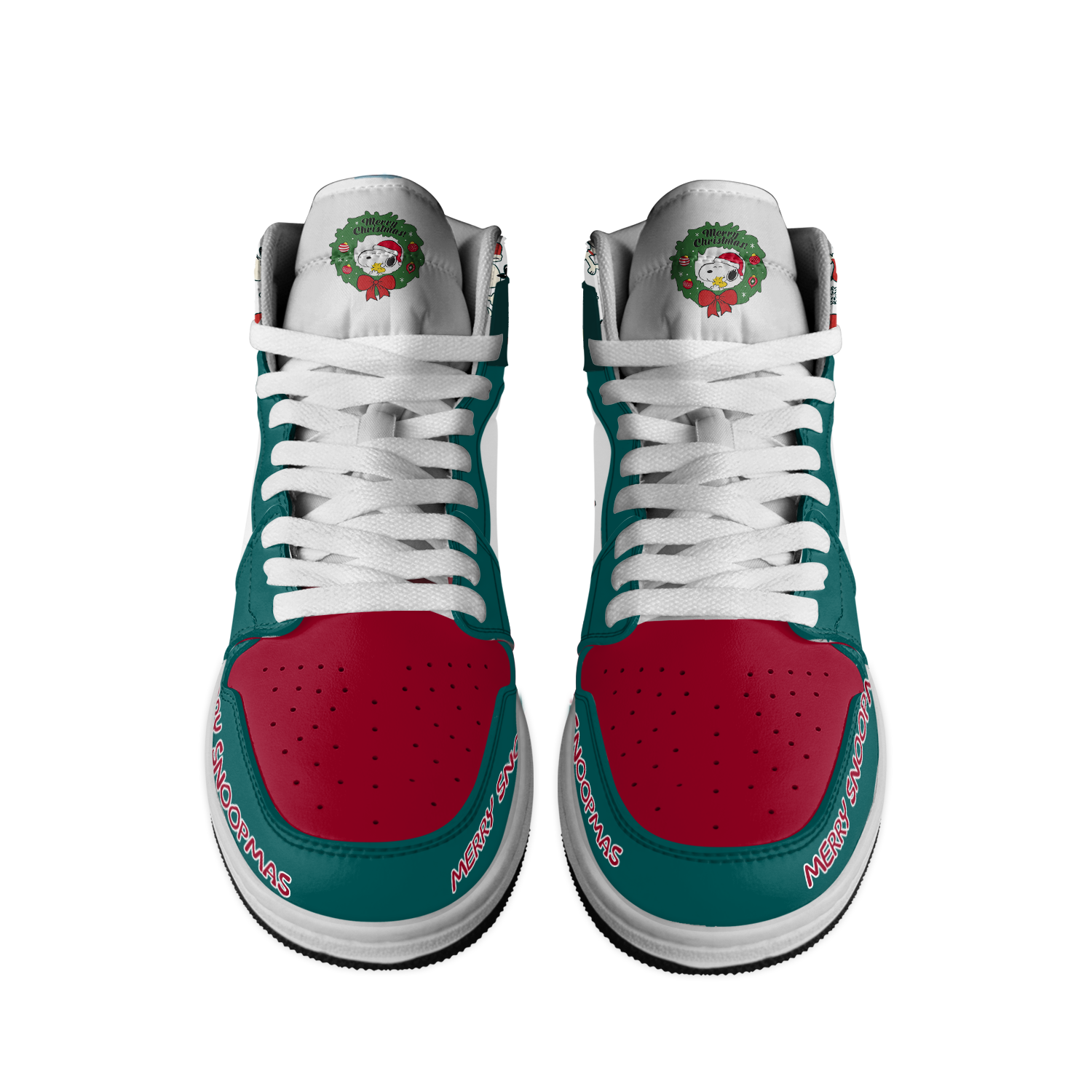 Footwearstorm Snoopy x Christmas AJ1 High Sneakers Shoes For Men And Women 1