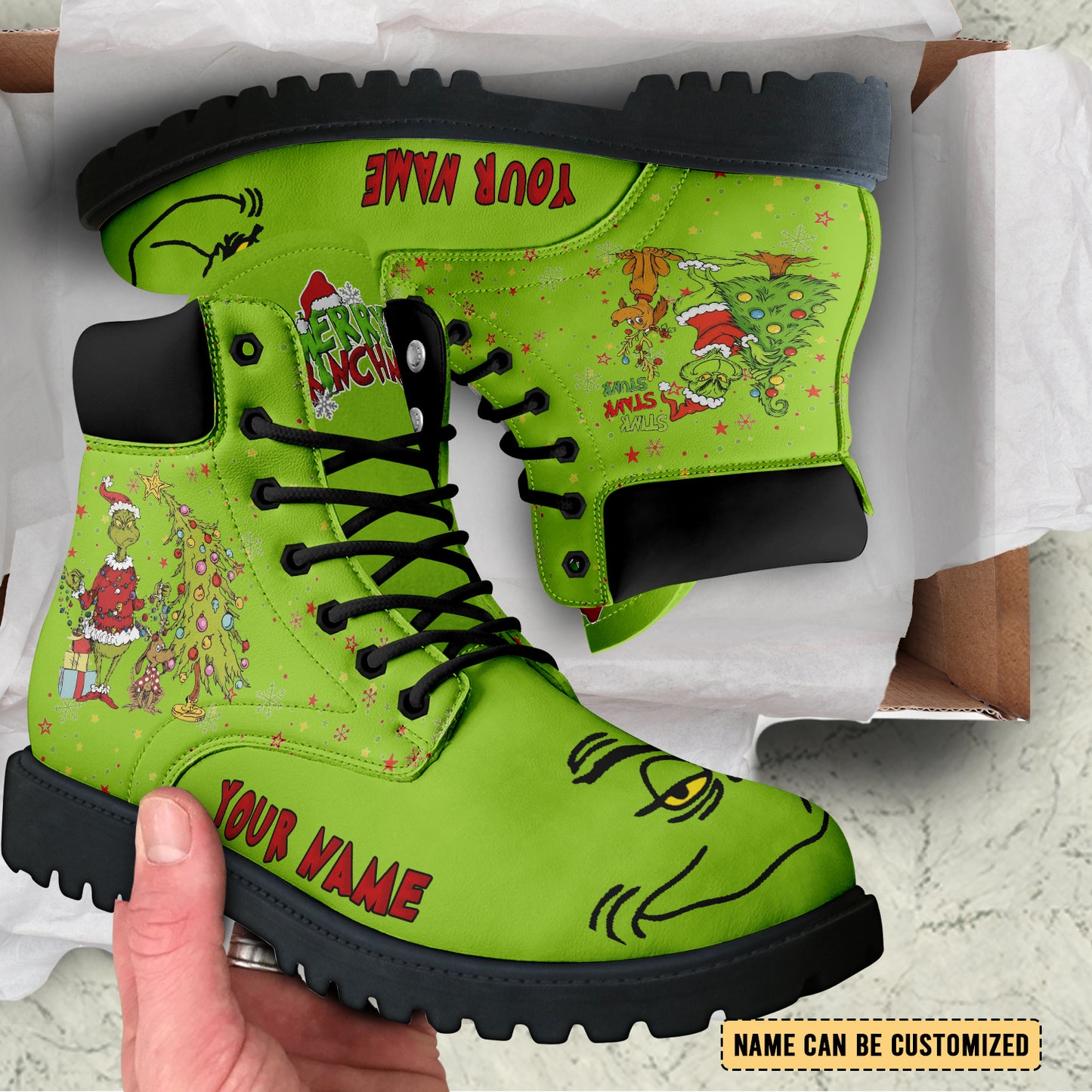 Footwearstorm The Grinch x Christmas Boots Shoes For Men And Women 2